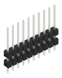 Pin header, 10 pole, pitch 2.54 mm, straight, black, 10050833