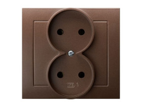 KIER Gniazdo podwójne brązowy metalik GP-2W/52 OSPEL