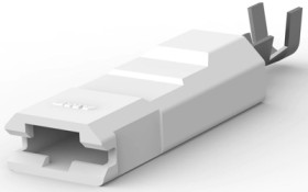 Insulated flat plug sleeve, 6.35 x 0.81 mm, 0.32 to 0.82 mm², AWG 22 to 18, brass, tin-plated, natural, 521368-2