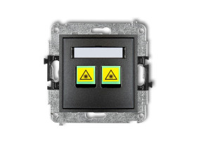 MINI Gniazdo światłowowode/optyczne podwójne grafitowy 11MGOP-2 KARLIK