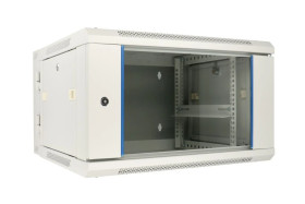 Szafa rack montowana na ścianie, dwusekcyjna Extralink 6U 600x600 AZH Szara