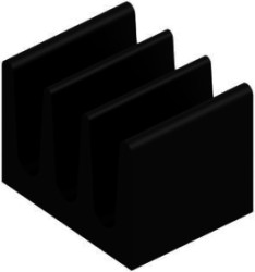 IC heatsink, (L x W x H) 5 x 6.3 x 4.8 mm, 123 K/W, black anodized, 10037129