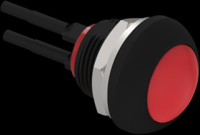 Pushbutton, 1 pole, red, unlit , 0.12 A/125 VAC, 0.2 A/50 VDC, 13.6 mm, IP68, 2329362-7