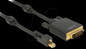 83726 Adapter cable, mini DP 1.2 male to DVI 24+1 male, 2 m