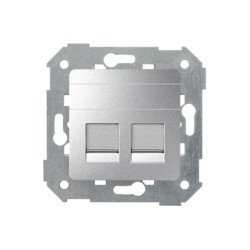 Simon 82 Pokrywa 2x gniazdo RJ45 płaska z żaluzjami (moduł) aluminium 82006-93