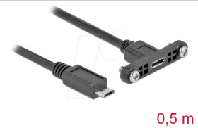 35108 USB 2.0 cable, Micro B connector to built-in port, 0.5 m