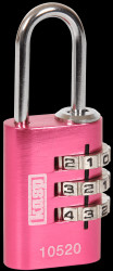 K10520PIND KASP combination lock, 3 rows, 20 mm, pink