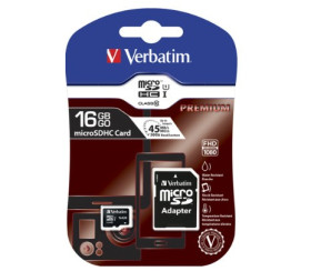 PAMIEC SDHC MICRO 16GB CL10 +AD.VERATIM