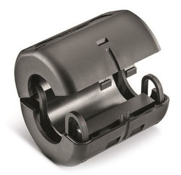 Tuleja ferrytowa średnica otworu 21mm Tłumienie zakłóceń elektromagnetycznych otwory: 1 Zatrzaskowe pierścienie