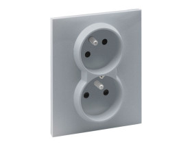 SUNO Gniazdo pojedyncze z uziemieniem (czeskie) z przesłoną zaciski automatyczne (monoblok) aluminium 721382 LEGRAND