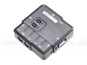 Przełącznik KVM, 2 do 1, PS/2, audio, Wave KVM
