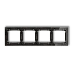 DECO Ramka uniwersalna poczwórna transparentna DECO Art - efekt szkła (ramka: transparentna spód: czarny) transparentny 52-12-D