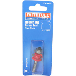 Faithfull FAIRB91 Router Bit TCT 3.2mm Corner Bead 1/4in Shank