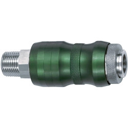 Safety coupling, L 87 mm, 20 bar, brass, nickel-plated, for hose, 134076