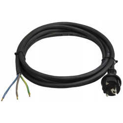 Kabel zasil.siec.gum.7m 3x1mm czarny wt.prosty z uziem.