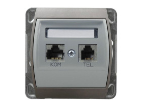 GAZELA Gniazdo komputerowe kat.6 ekranowane telefoniczne KRONE srebro + tytan GPKT-J/K6E/m/18/23 OSPEL