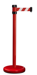 Słupek taśmy długość taśmy 2m Słupek odgradzający Ø 51mm Czerwony