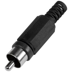 TruComponents 202591 RCA connector Plug, straight,Pins:2 Black