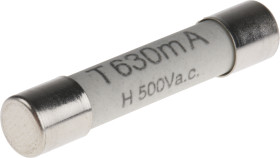 Bezpiecznik 630mA 6.3 x 32mmT 500V ac RS PRO