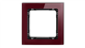 Deco Ramka Pojedyncza - Efekt Szkła (Ramka: Bordowa Spód: Czarny) Bordowy...