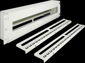 67196 19" circuit breaker strip incl. 2x cable strain relief rail, 3 U
