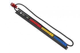 Listwa zasilająca SMART PDU 0U, wtyk IEC 60309 32A/400V, gniazda 18xC13 10A/250V, 6xC19 16A/250V,32A DN-IP2-V5-18C13-6C19