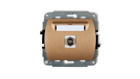 Trend Gniazdo Antenowe Pojedyncze Typu F (Sat) Niklowany Złoty Metalik 8Gf-1