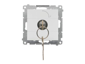 SIMON 55 Wyłącznik na kluczyk 1-biegunowy „0-I” styk N/O 5A 250 V jasnoszary mat TW1K.01/114 KONTAKT SIMON