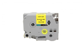 Taśma Tze-651 do drukarki Brother 24mm 8m żółta taśma czarny nadruk