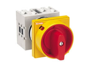 Łącznik krzywkowy 0-1 3P 40A do wbudowania z pokrętłem żółto/czerwonym blokowany kłódką GX4010U65