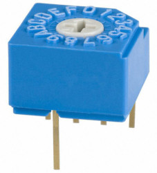 Encoding rotary switch, 16 pole, hexadecimal, straight, 100 mA/5 VDC, S-1030A (P)