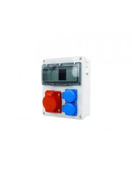 Rozdzielnica siłowa n/t 1x16A 5P 2x230V 8-mod. IP44 240x190x86mm NBOX-8M.1