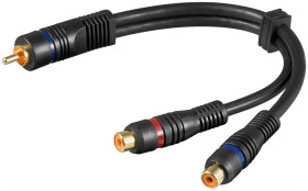 Kabel przejściowy audio typu Y, 1 x wtyk cinch stereo na 1 x gniazdo cinch, miedź beztlenowa, podwójnie ekranowany - Długość kab
