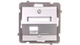 As Obudowa Gniazda Pojedynczego Skośna Srebro Gpk-1Gs/P/18