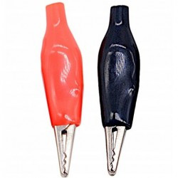 Para krokodylków 28mm złącza czarne + czerwone