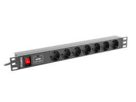 Listwa RACK, zasilająca Lanberg PDU-07F-0200-IEC-BK (7 x UTE; 10 A; 2m; kolor czarny)