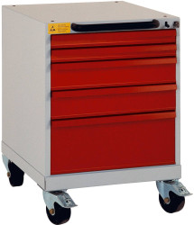 Manuflex LS1023.0002 Szafka szufladowa ESD, wysokość użytkowa 500 mm z 5 szufladami, Ljasnoszary RAL 7035, przewodzące i