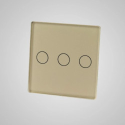 TouchMe Mały panel szklany, łącznik potrójny, złoty TM532G