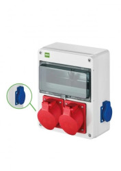 Rozdzielnica budowlana RS-10 10-mod. 2x2P+Z, 2x32A/5P, IP54 bez zabezpieczeń 6227-00