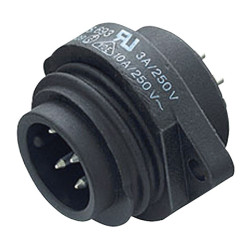 Binder 09-4227-00-07 M Panel Mnt 6&#x2B;PE Pin with Solder Termination