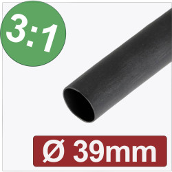 Quadrios 24CA294 Heatshrink adhesive Black 39 mm 13 mm 3:1 1m Heat Shrink Tube