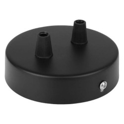 Maskownica do sufitu 80x30mm podwójna czarna do kabla w oplocie i lamp podsufitka