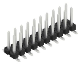 Pin header, 20 pole, pitch 2.54 mm, angled, black, 10059347