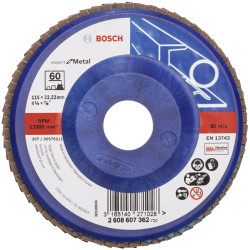 Bosch 2608607362 X551 Flap Disc 115mm Durable High-Performance Metal Use