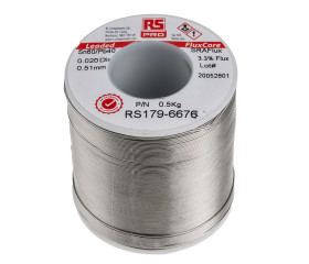 Lutowie z ołowiem średnica 0.5mm RS PRO 40% Pb temp. topnienia 183°C 500g 60% Zn