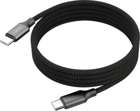 Ansmann USB-C Kabel Złącze męskie USB-C® 1.2 m czarny Materiałowy płaszcz 1700-0186