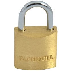 Faithfull BC7520 Brass Padlock 20mm 3 Keys