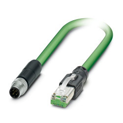 Cat5 Kabel Ethernet długość 5 m Phoenix Contact Zielony Poliuretan, 4 średnica 6.5 mm OD Ekranowane Ekranowane