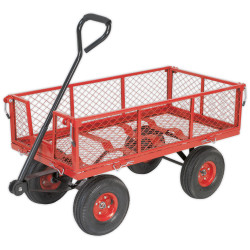 Sealey CST997 Platform Truck with Sides Pneumatic Tyres 200kg Capacity