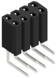 Socket header, 8 pole, pitch 2.54 mm, angled, 10026575